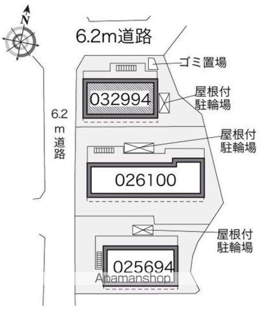 レオパレスＡＳＥＢＡⅢ[1K/19.87m2]の配置図