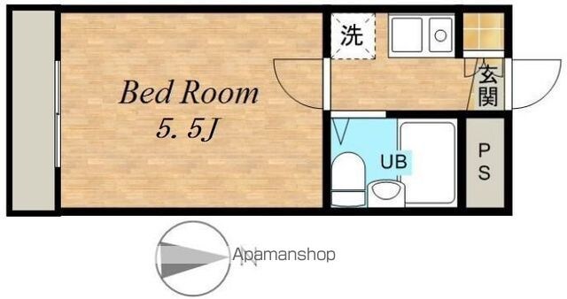 ピア武蔵野[1K/13.14m2]の間取図