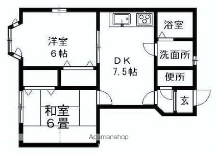 ファミール・ハイムＡ[2DK/46.06m2]の間取図