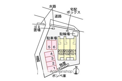 ル・ココン[1K/31.66m2]の配置図