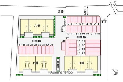 サニー　レジデンスＢ[2LDK/54.85m2]の配置図