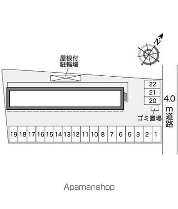 レオパレスハーモニー[1K/21.81m2]の配置図
