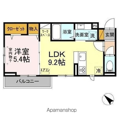 ネルンバ[1LDK/34.21m2]の間取図