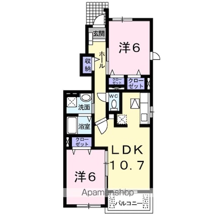 グランリーオＡ[2LDK/55.42m2]の間取図