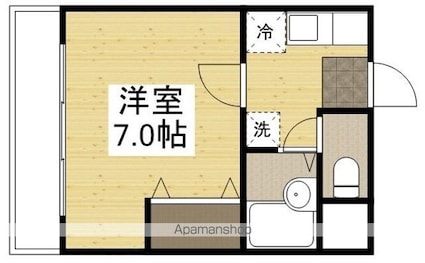 岡山県岡山市北区下伊福１丁目[1K/21.85m2]の間取図