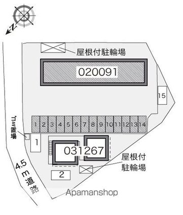 レオパレス沢田[1K/23.18m2]の配置図
