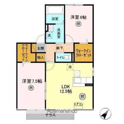 ヴィクトワール・コート[2LDK/63.37m2]の間取図