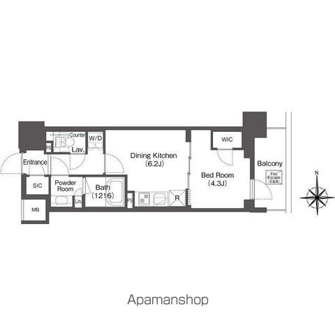 コンフォリア東新宿の間取り