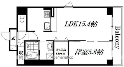 ザ　クレスト元浜[1LDK/53.2m2]の間取図
