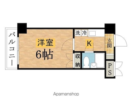 スカイコート八王子[1R/18.09m2]の間取図