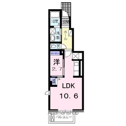 パークサイド・フジ[1LDK/34.81m2]の間取図