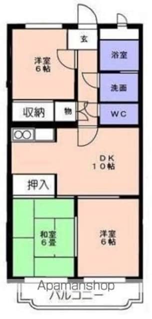 ヤマノリハイツ[3DK/62.41m2]の間取図