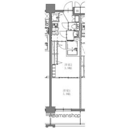 ＳーＲＥＳＩＤＥＮＣＥ上社ａｕｒｅａｔｅ（オリート）　１２月契[2K/28.56m2]の間取図