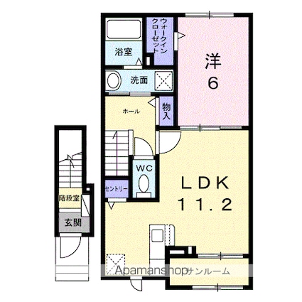 カメリアフォレスト[1LDK/47.74m2]の間取図