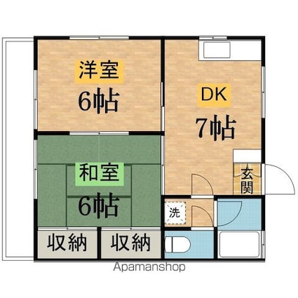 コーポことぶき[2DK/40.48m2]の間取図