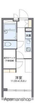 レオパレスフォレスト小倉[1K/19.87m2]の間取図