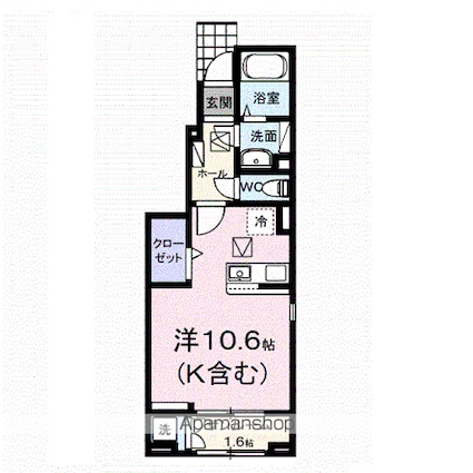 ルーセンス[1R/32.23m2]の間取図