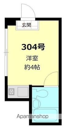 峰マンション[1R/9.45m2]の間取図