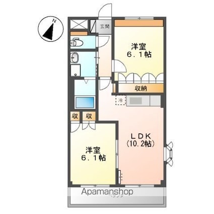 ラングウッド[2LDK/51.3m2]の間取図