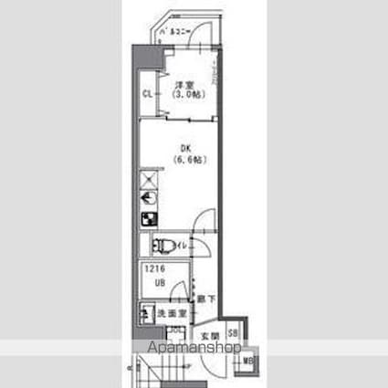ＳーＲＥＳＩＤＥＮＣＥ菊川ｒｉｖｉｅ[1DK/29.66m2]の間取図