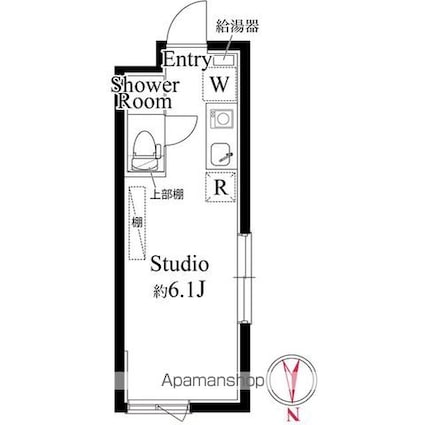 アパートメントクロ三軒茶屋[1R/15.08m2]の間取図