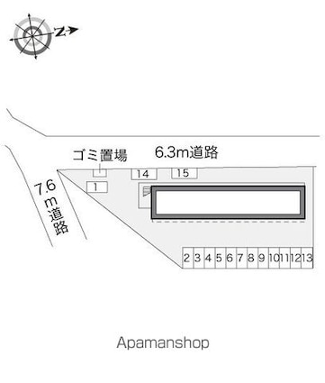 レオパレスパークヒルアオキ[1K/20.28m2]の配置図