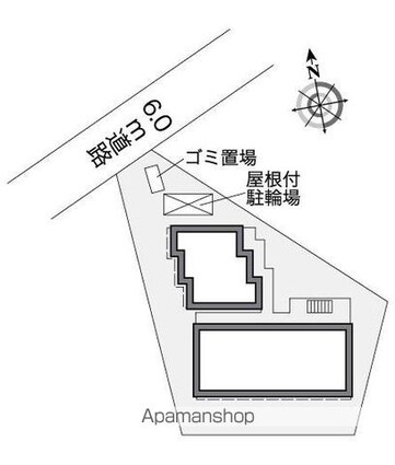 レオパレスＭＥ[1K/19.87m2]の配置図
