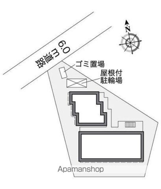 レオパレスＭＥ[1K/19.87m2]の配置図