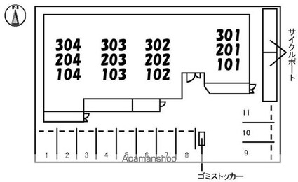 リバージュ中広[1LDK/48.16m2]の配置図