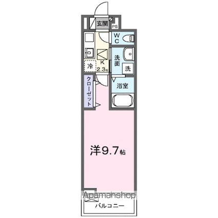 ルフレ[1K/28.87m2]の間取図