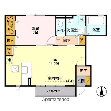 グレイス悠　Ｃ[1LDK/51.26m2]の間取図