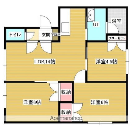 ハイフレッシュ１９[3LDK/63.18m2]の間取図