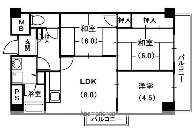 マンショングランメールの間取り写真