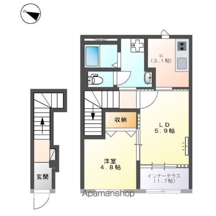 ＴＡＫＥーＧ（テイク　グラン）[1LDK/42.23m2]の間取図