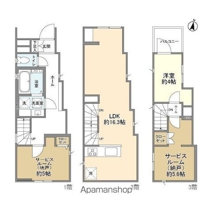 東京都杉並区阿佐谷北３丁目[1SLDK/75.03m2]の間取図