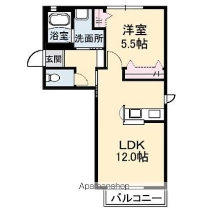 グラン・バトゥ　Ｂ棟[1LDK/42.17m2]の間取図