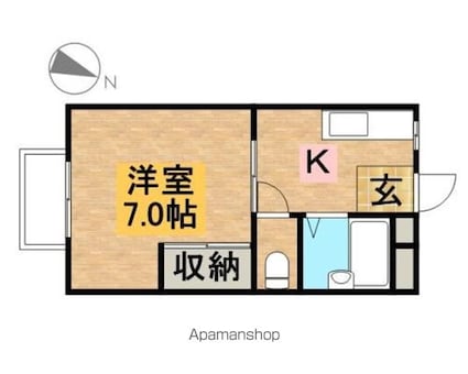 エルパティオ[1K/23.77m2]の間取図