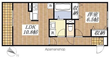 クレール花水木[1LDK/44.62m2]の間取図