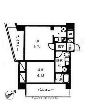 ヴォアラクテ西早稲田[1LDK/42.5m2]の間取図