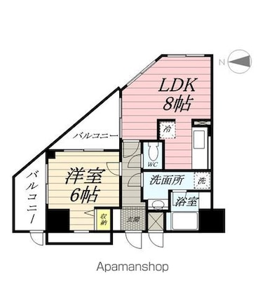 東京都墨田区東向島５丁目[1LDK/42.24m2]の間取図