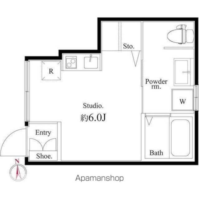 アパルトメント梅丘グランデ[1R/18.36m2]の間取図