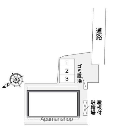 レオパレスフリューゲル[1K/26.08m2]の配置図