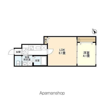 ウェルスクエア自由が丘ＷＥＳＴ[1LDK/32.71m2]の間取図