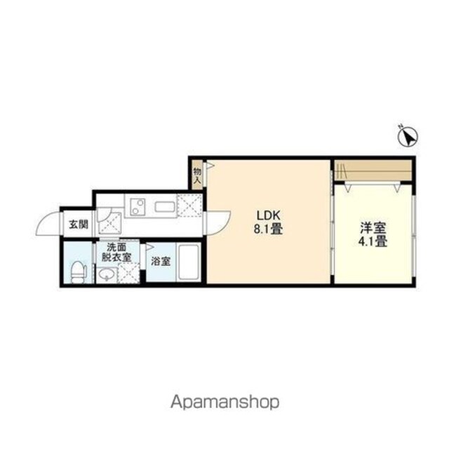 ウェルスクエア自由が丘ＷＥＳＴ[1LDK/32.71m2]の間取図