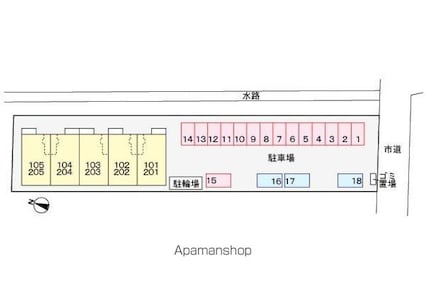 ディス・リヴィエール[2DK/45.67m2]の配置図