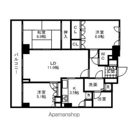 リーデンスタワー[3LDK/71.79m2]の間取図