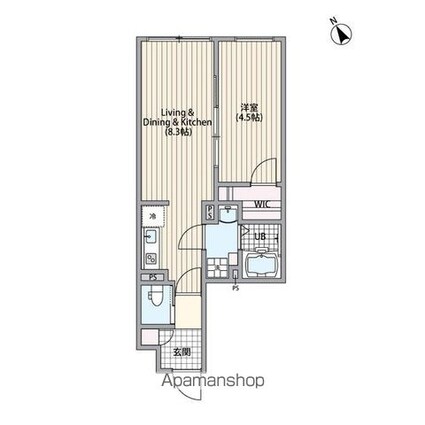 エルファーロ三軒茶屋Ⅵ[1LDK/30.76m2]の間取図