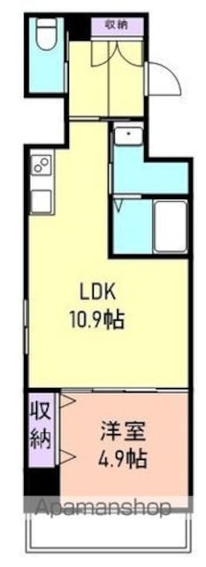 Ｗｉｓｔｅｒｉａ広道[1LDK/40.48m2]の間取図
