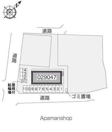 レオパレステンジンⅡ[1K/22.35m2]の配置図