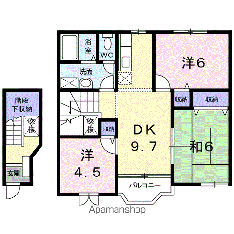 和歌山市新中島のアパートの間取り